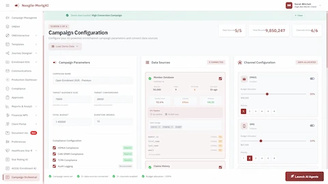 AI-Powered Multi-Agent Campaign Orchestration & Optimization Platform interface